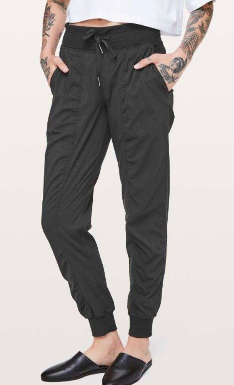 LULULEMON DANCE STUDIO BLACK UNLINED JOGGERS PANTS 8